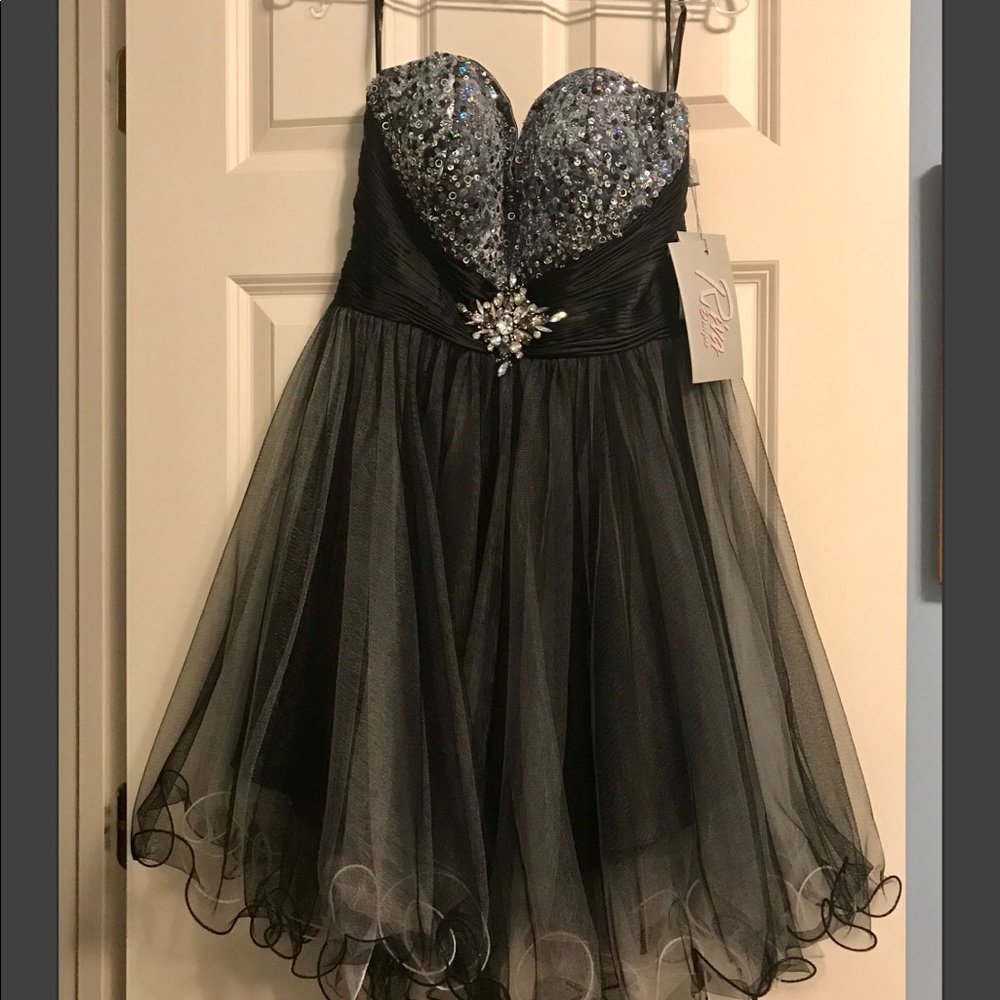 Strapless black & silver Prom/Cocktail dress